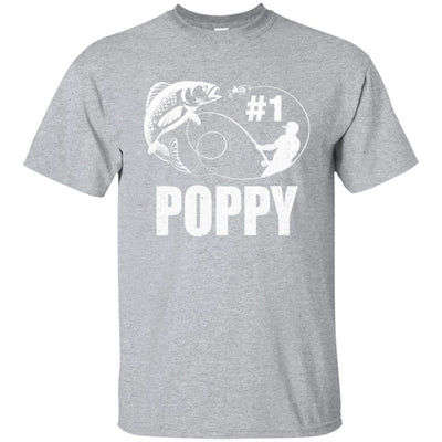 #1 Poppy Fishing Fisherman Best Fathers Day Gift-T-Shirt & Hoodie-Classic T-Shirt-Sport Grey