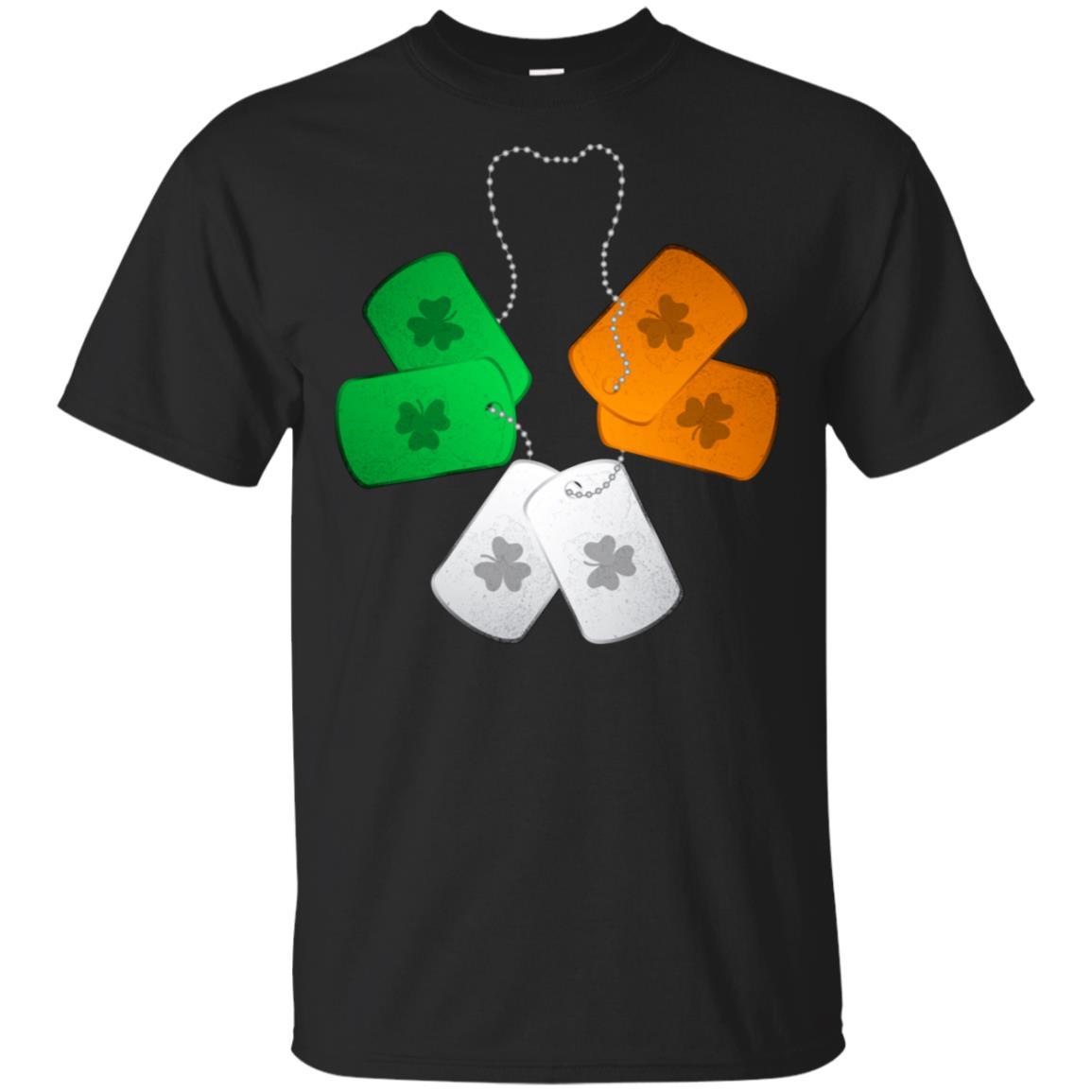 Shamrock Dogtag Soldier Army St Patrick's Day-T-Shirt & Hoodie-Classic T-Shirt-Black