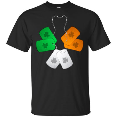 Shamrock Dogtag Soldier Army St Patrick's Day-T-Shirt & Hoodie-Classic T-Shirt-Black