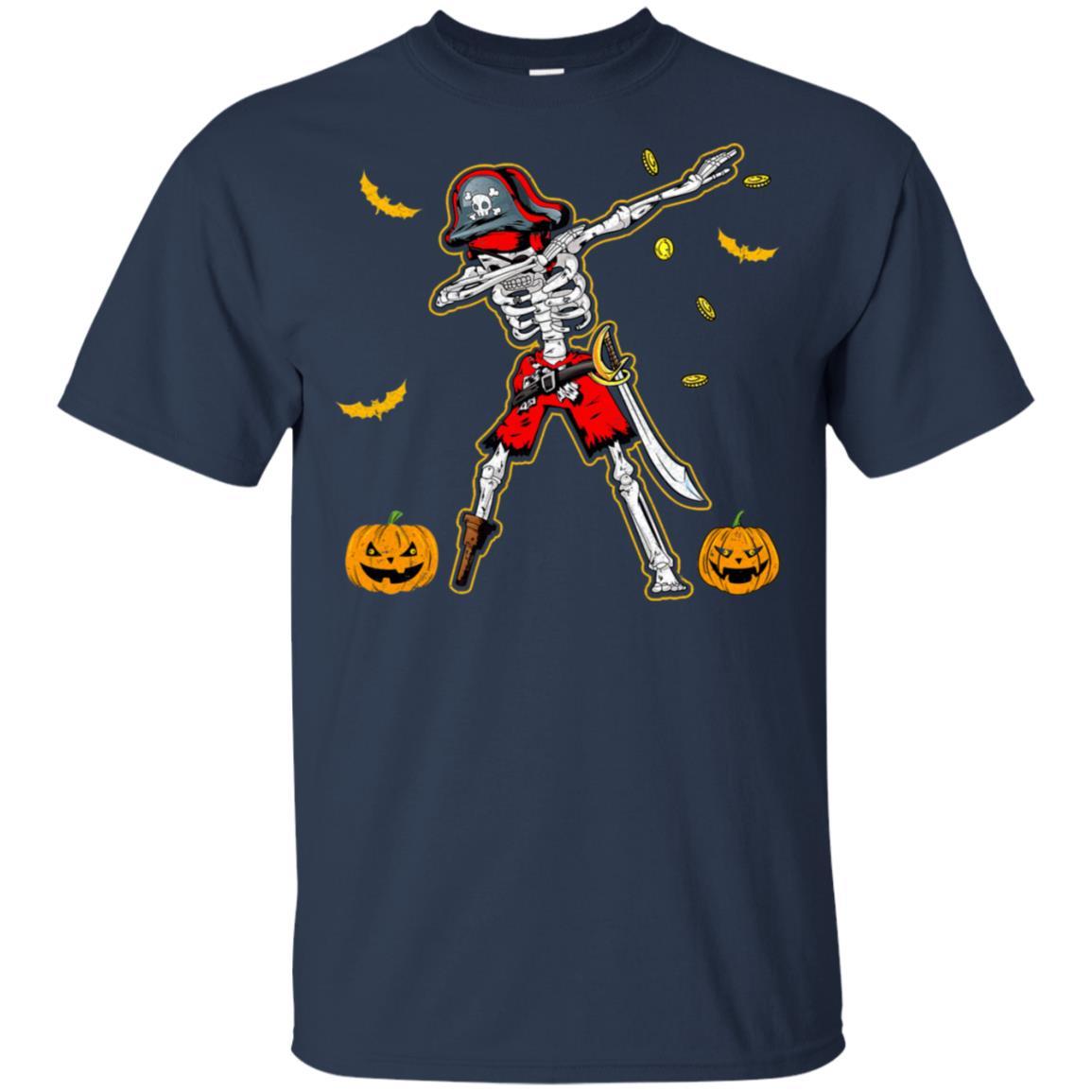 Dabbing Skeleton Pirate For Kids Boys Halloween Gift Dab-T-Shirt & Hoodie-Classic T-Shirt-Navy