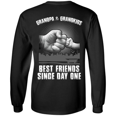 Grandpa And Grandkids Best Friends Single Day One-T-Shirt & Hoodie-Long Sleeve T-Shirt-Black