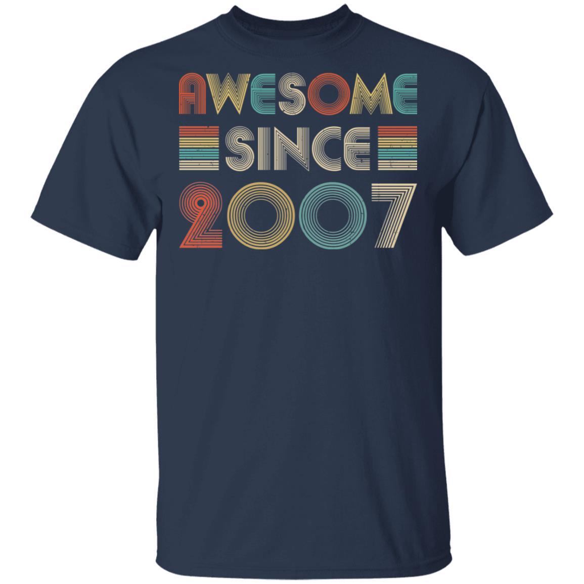 Awesome Since 2007 14th Birthday Gifts-T-Shirt & Hoodie-Classic T-Shirt-Navy