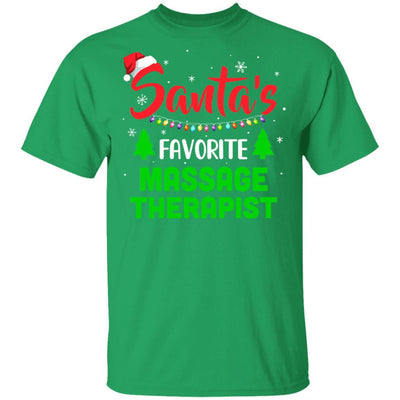 Santa's Favorite Massage Therapist Funny Christmas Xmas Gifts-T-Shirt & Sweatshirt-Classic T-Shirt-Irish Green