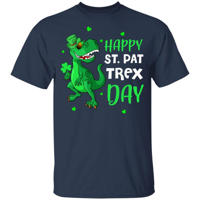 Happy St. Pat Trex Day Dinosaur St. Patrick's Day Youth-Youth Shirt-Youth T-Shirt-Navy