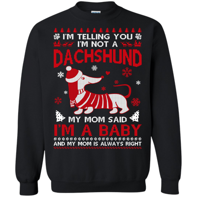 I'm Telling You I'm Not A Dachshund-T-Shirt & Hoodie-Crewneck Sweatshirt-Black