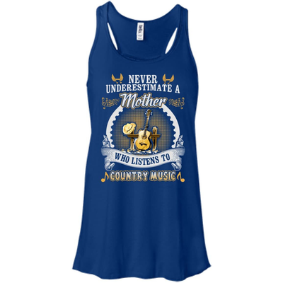 A Mother Listen To Country Music-T-Shirt & Hoodie-Women's Flowy Racerback Tank-True Royal