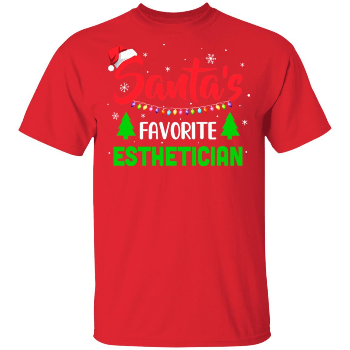 Santa's Favorite Esthetician Funny Christmas Xmas Gifts-T-Shirt & Sweatshirt-Classic T-Shirt-Red
