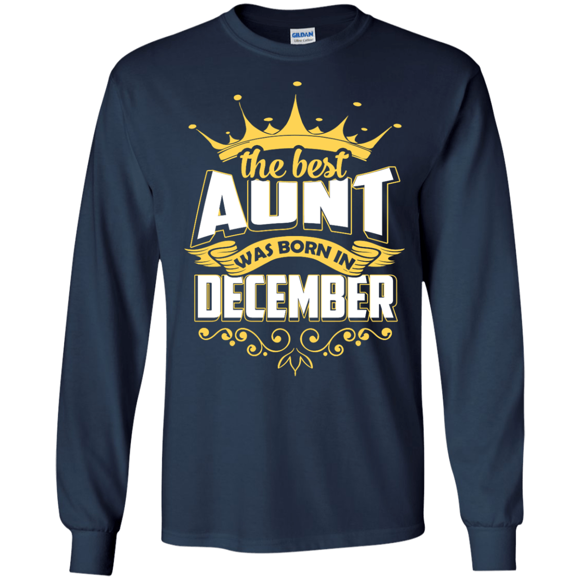The Best Aunt Was Born In December-T-Shirt & Hoodie-Long Sleeve T-Shirt-Navy