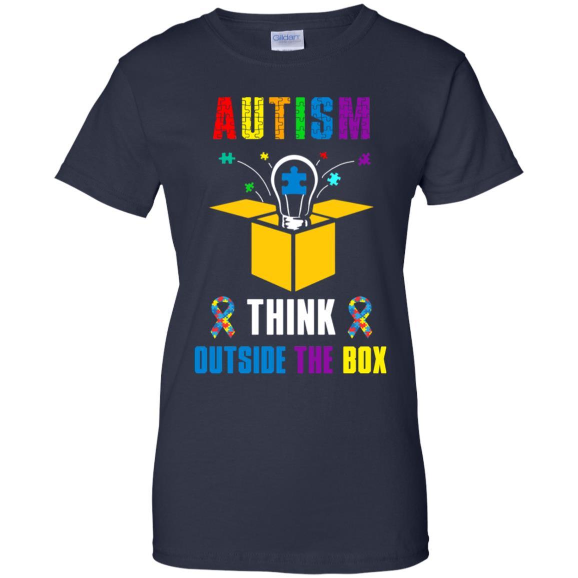 Autism Think Outside The Box Autism Awareness-T-Shirt & Hoodie-Women's T-Shirt-Navy