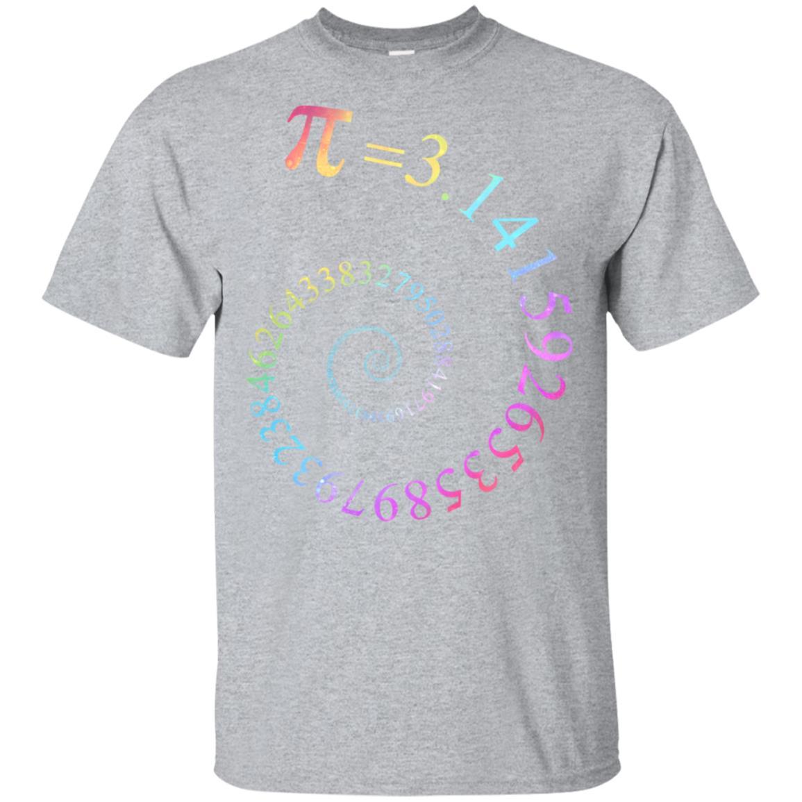 Pi Spiral Galaxy Color Math Pi Day-T-Shirt & Hoodie-Classic T-Shirt-Sport Grey