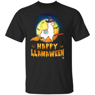 Happy Llamaween Halloween Llama Witch Costume-T-Shirt & Tank Top-Classic T-Shirt-Black