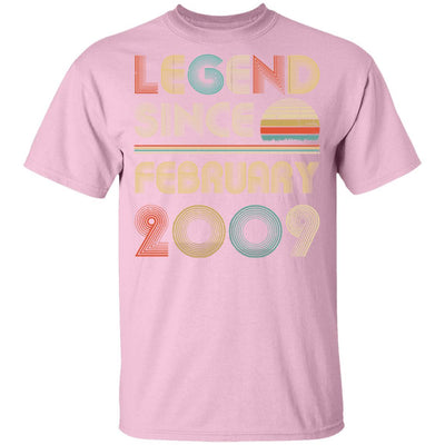 Legend Since February 2009 Vintage 12th Birthday Gifts Youth-Youth Shirt-Youth T-Shirt-Light Pink