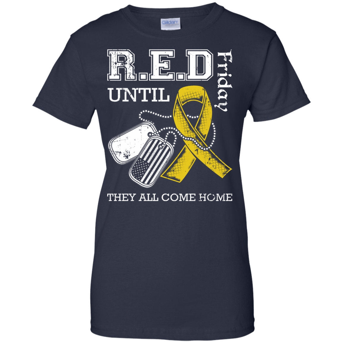 Red Friday Until They All Come Home-T-Shirt & Hoodie-Women's T-Shirt-Navy