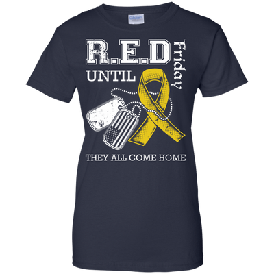Red Friday Until They All Come Home-T-Shirt & Hoodie-Women's T-Shirt-Navy