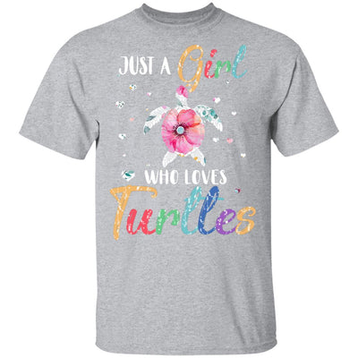 Just A Girl Who Loves Turtles Cute Turtle Lover-T-Shirt & Hoodie-Classic T-Shirt-Sport Grey