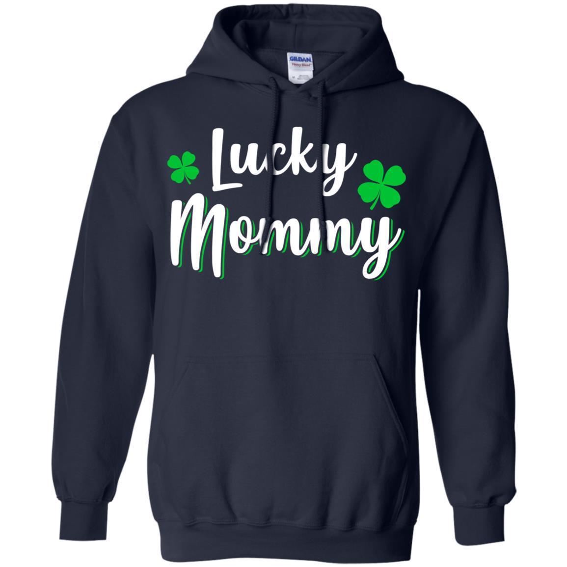 Luckiest Lucky Mommy St Patricks Day-T-Shirt & Hoodie-Pullover Hoodie-Navy