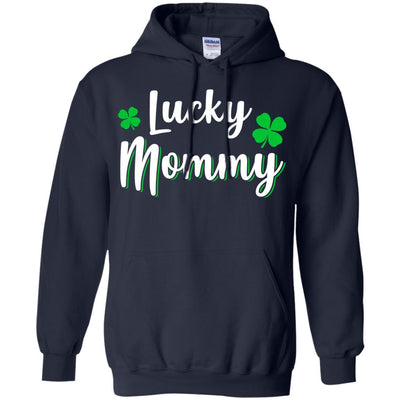 Luckiest Lucky Mommy St Patricks Day-T-Shirt & Hoodie-Pullover Hoodie-Navy