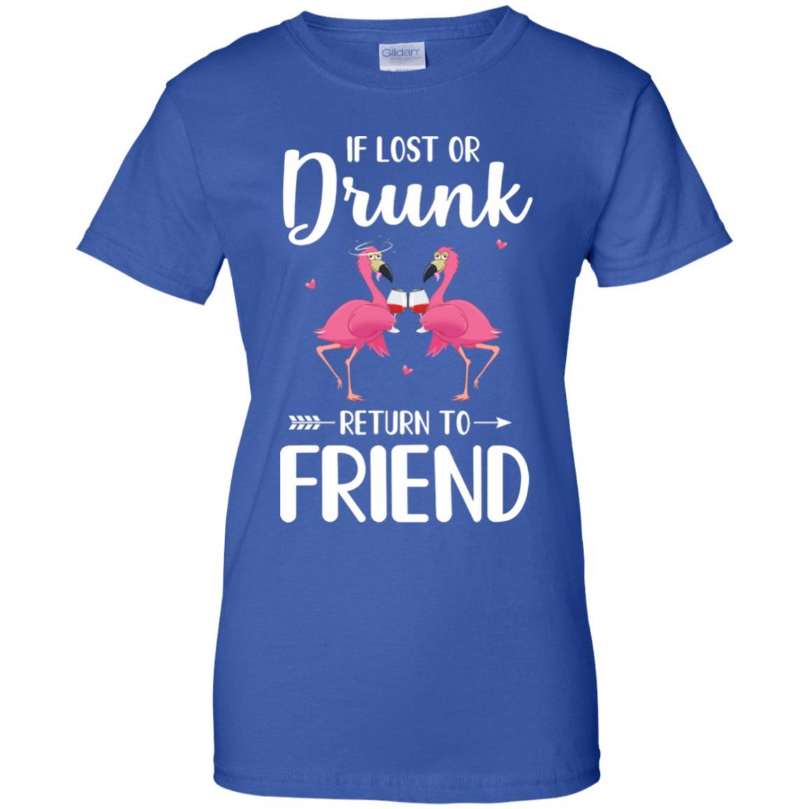 Flamingo If I Lost Or Drunk Please Return To Friend-T-Shirt & Tank Top-Women's T-Shirt-Royal