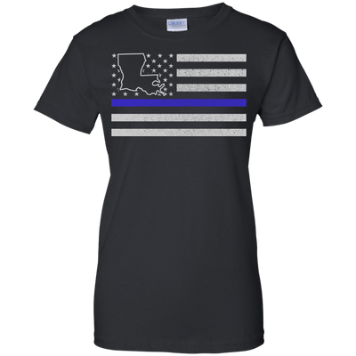 Louisiana Thin Blue Line Police State-T-Shirt & Hoodie-Women's T-Shirt-Black