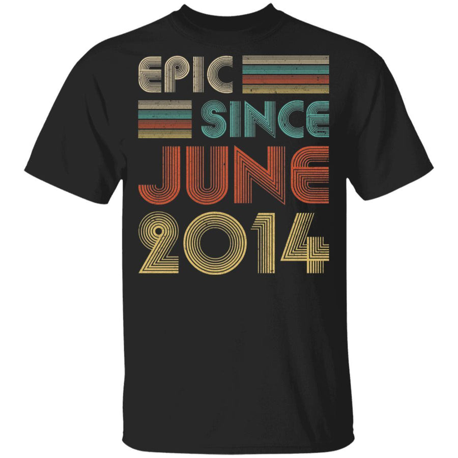 Epic Since June 2014 Vintage 7th Birthday Gifts Youth-Youth Shirt-Youth T-Shirt-Black
