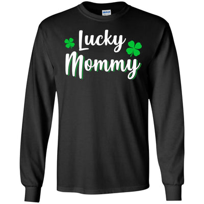 Luckiest Lucky Mommy St Patricks Day-T-Shirt & Hoodie-Long Sleeve T-Shirt-Black