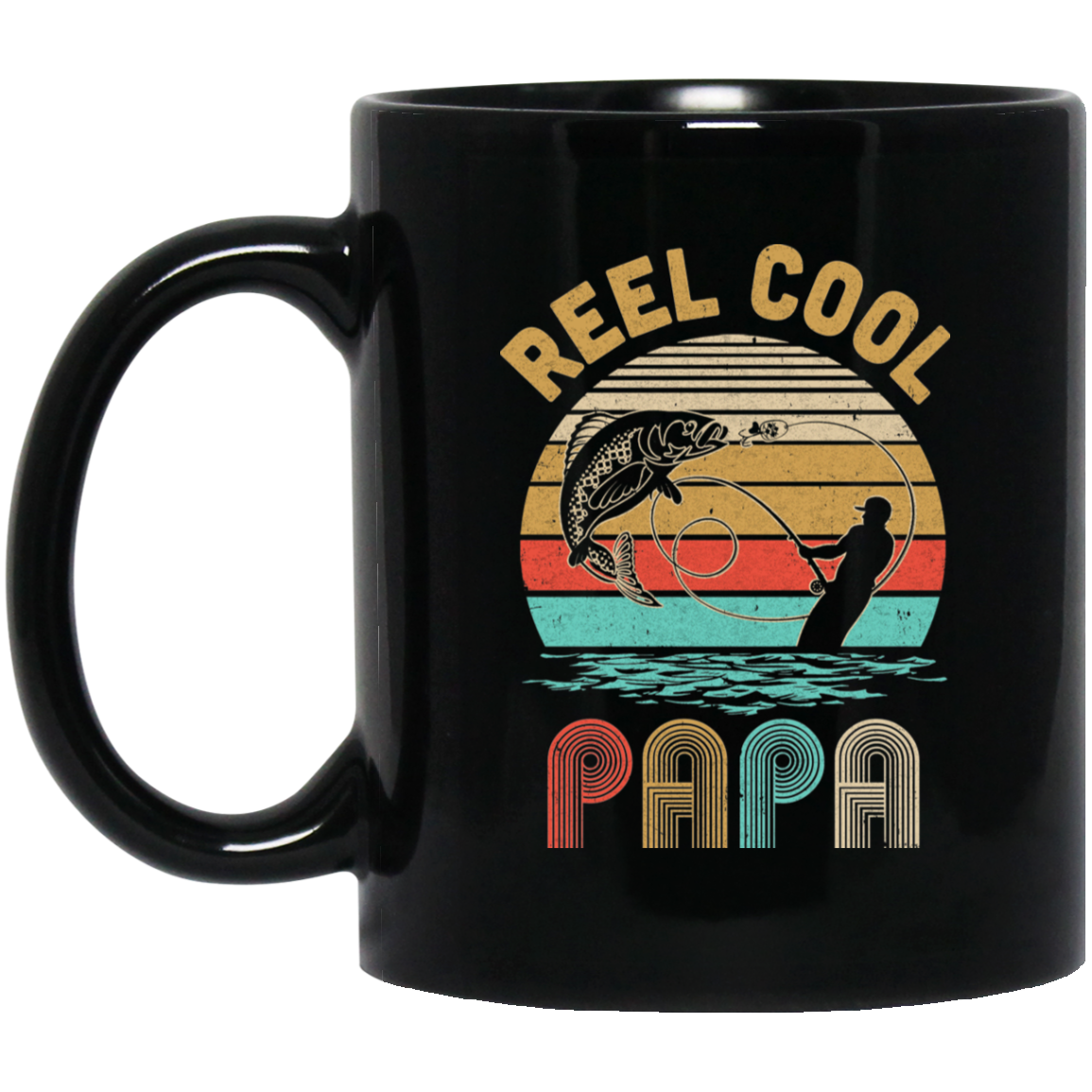 Vintage Reel Cool Papa Fish Fishing Father's Day Gift Mug