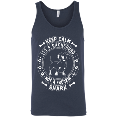 Keep Calm It's A Dachshund Not A Freaking Shark-T-Shirt & Hoodie-Unisex Tank-Navy