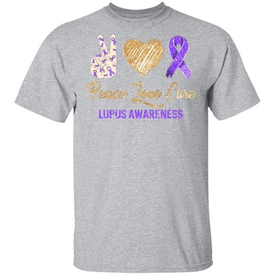 Peace Love Cure Lupus Awareness-T-Shirt & Hoodie-Classic T-Shirt-Sport Grey