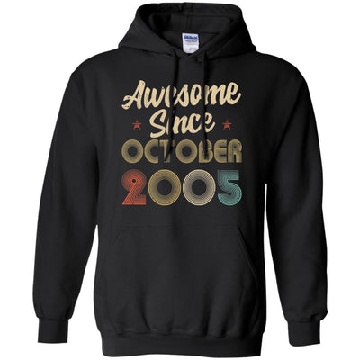 Awesome Since October 2005 Vintage 16th Birthday Gifts-T-Shirt & Hoodie-Pullover Hoodie-Black