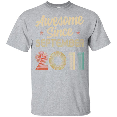 Awesome Since September 2011 Vintage 10th Birthday Gifts Youth-Youth Shirt-Youth T-Shirt-Sport Grey