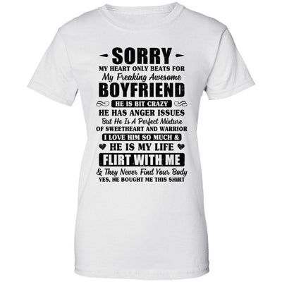 Sorry My Heart Only Beats For My Freaking Awesome Boyfriend-T-Shirt & Hoodie-Women's T-Shirt-White