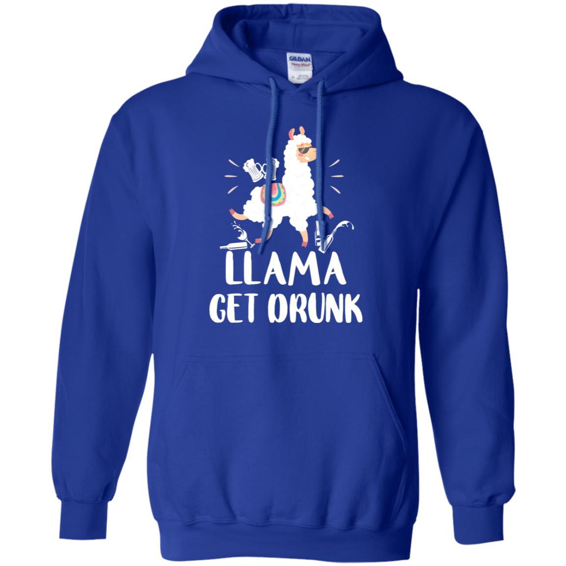 Funny Llama Get Drunk Mom Mommy Drinking Party-T-Shirt & Tank Top-Pullover Hoodie-Royal