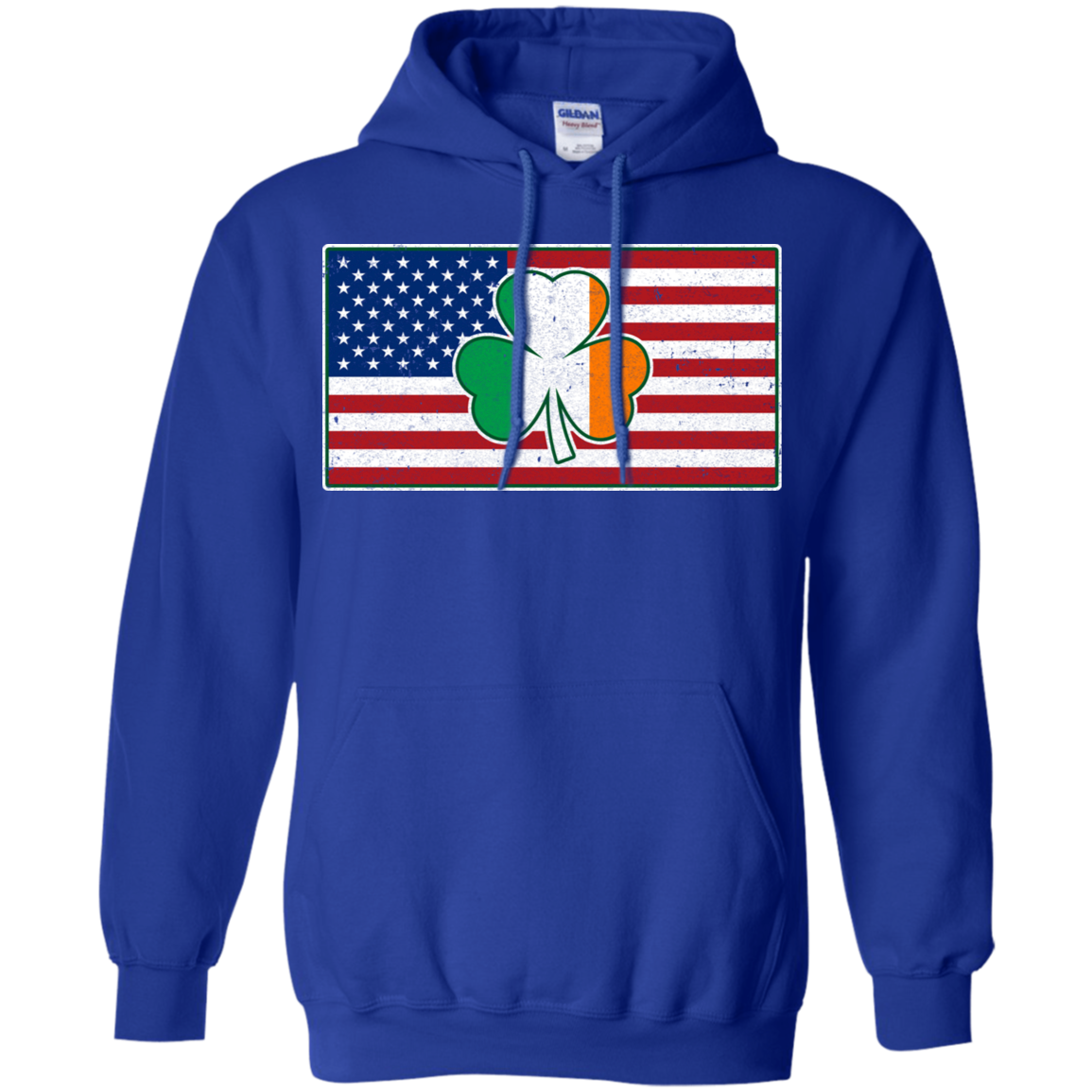 Shamrock Irish Ireland American USA Flag Gift-T-Shirt & Hoodie-Pullover Hoodie-Royal