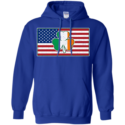 Shamrock Irish Ireland American USA Flag Gift-T-Shirt & Hoodie-Pullover Hoodie-Royal