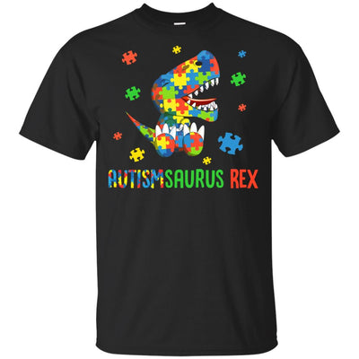 Autismsaurus Rex Autism Dinosaur T-Rex For Kids Youth-Youth Shirt-Youth T-Shirt-Black
