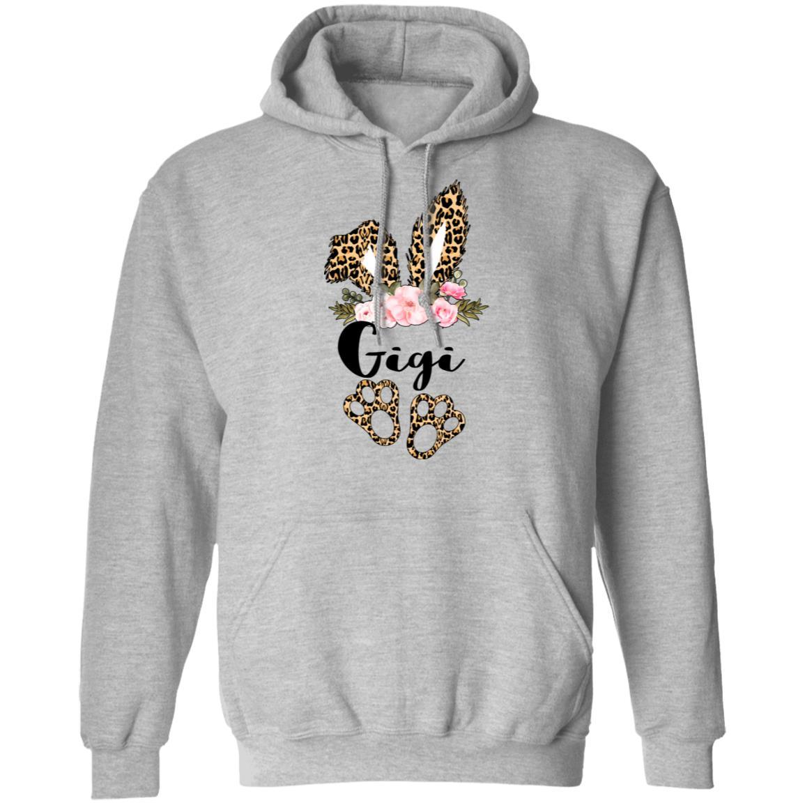 Flower Leopard Bunny Gigi Easter Day Women Gifts-T-Shirt & Hoodie-Pullover Hoodie-Sport Grey