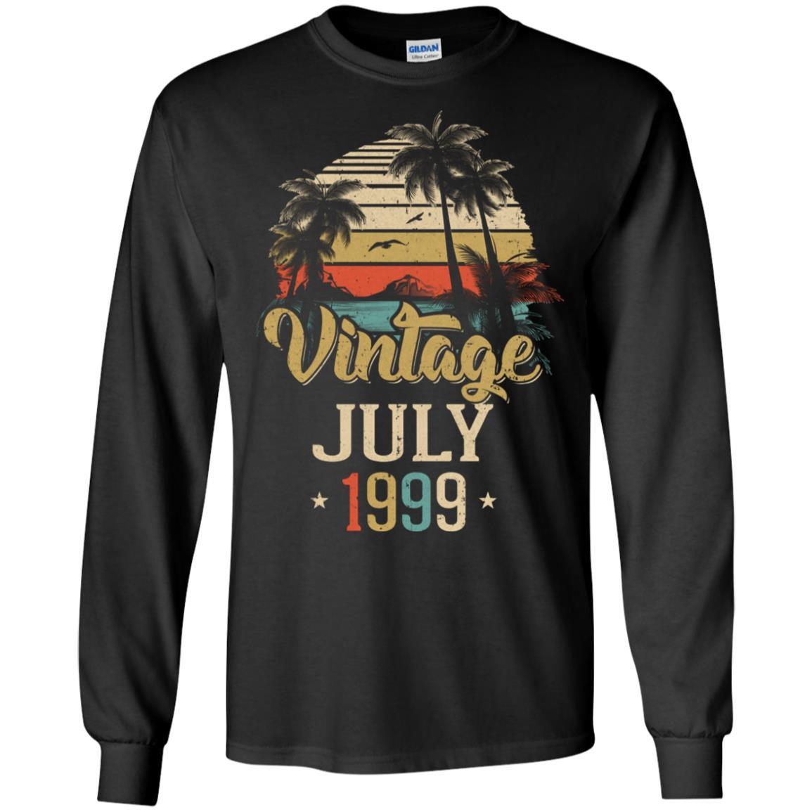 Retro Classic Vintage July 1999 22th Birthday Gift-T-Shirt & Hoodie-Long Sleeve T-Shirt-Black