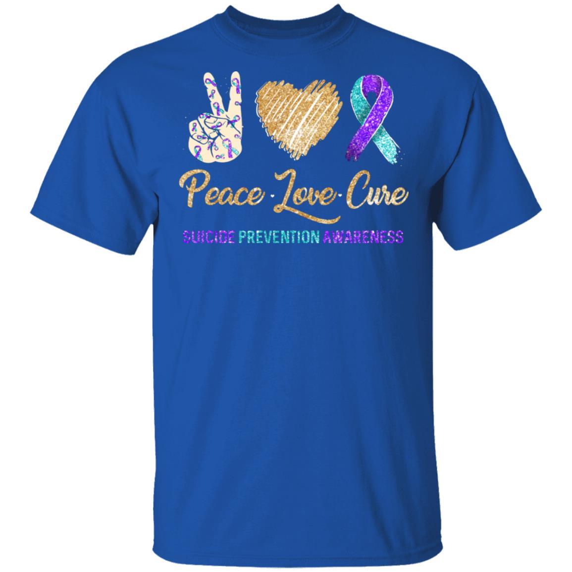 Peace Love Cure Suicide Prevention-T-Shirt & Hoodie-Classic T-Shirt-Royal