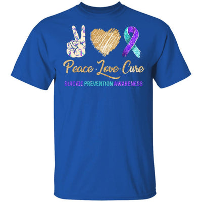 Peace Love Cure Suicide Prevention-T-Shirt & Hoodie-Classic T-Shirt-Royal