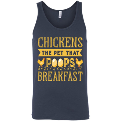 Chickens The Pet That Poops Breakfast-T-Shirt & Hoodie-Unisex Tank-Navy