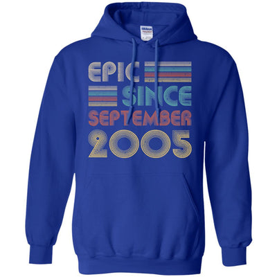 Epic Since September 2005 16th Birthday Gift 16 Yrs Old-T-Shirt & Hoodie-Pullover Hoodie-Royal