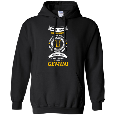 I Never Said I Was Perfect I Am A GEMINI-T-Shirt & Hoodie-Pullover Hoodie-Black