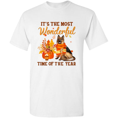 German Shepherd Autumn It's The Most Wonderful Time Of The Year-T-Shirt & Hoodie-Classic T-Shirt-White