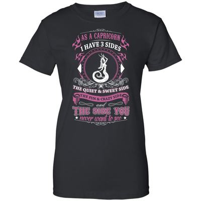 As A Capricorn I Have 3 Sides-T-Shirt & Hoodie-Women's T-Shirt-Black