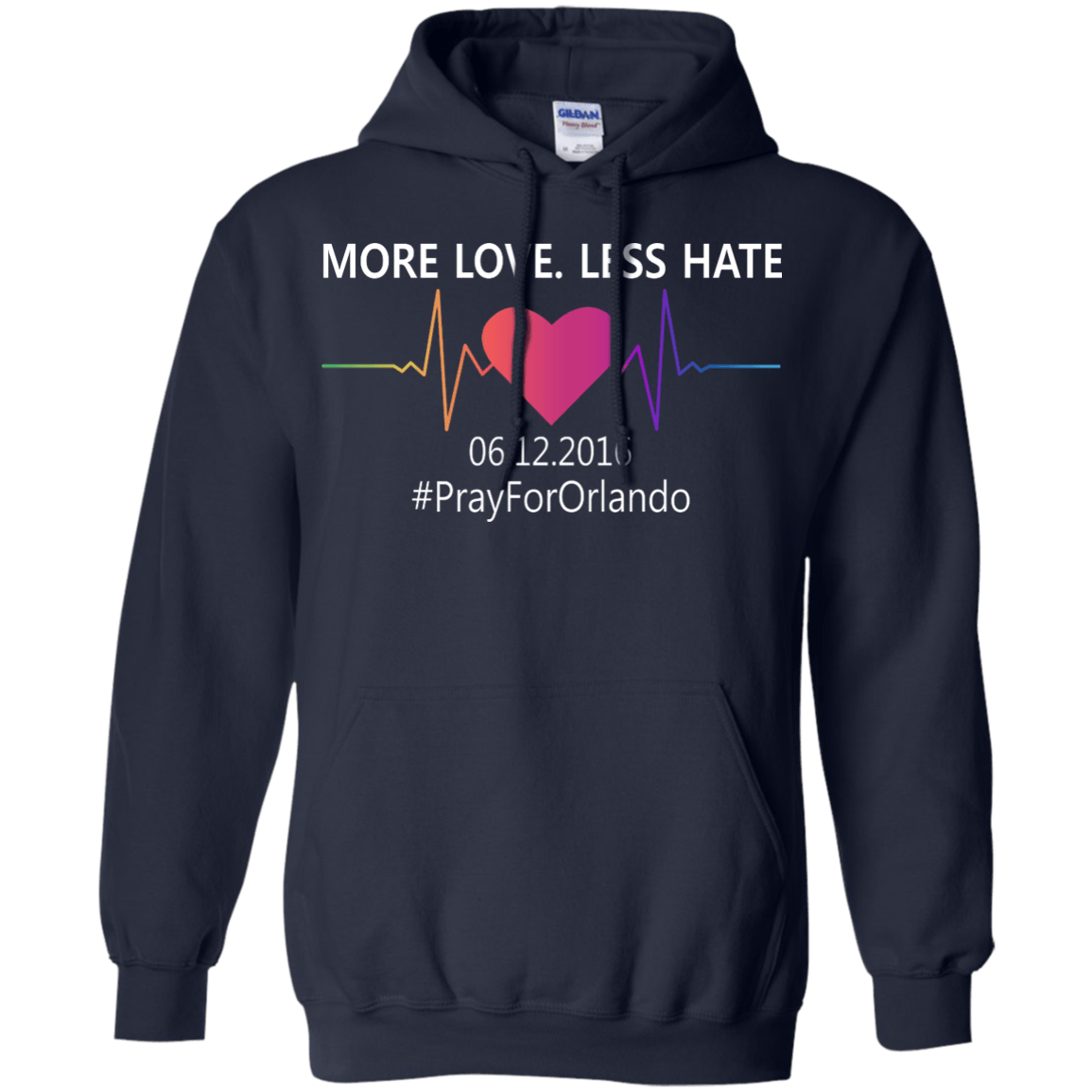 More Love Less Hate - Orlando-T-Shirt & Hoodie-Pullover Hoodie-Navy