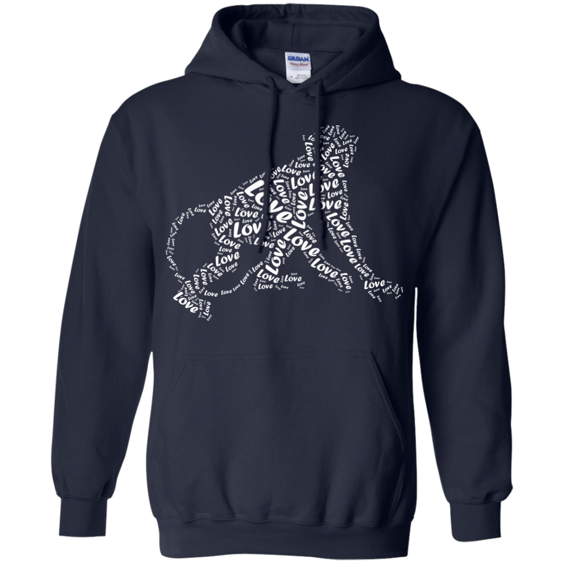 I Love Monkey T-Shirt Word Graphic Tee-T-Shirt & Hoodie-Pullover Hoodie-Navy