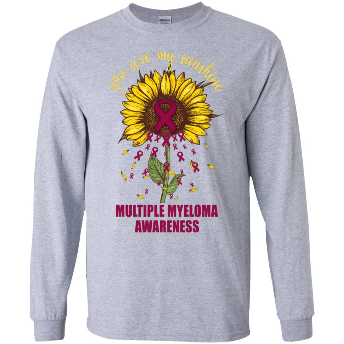 You Are My Sunshine Multiple Myeloma Awareness-T-Shirt & Hoodie-Long Sleeve T-Shirt-Sport Grey