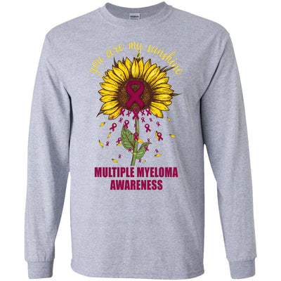 You Are My Sunshine Multiple Myeloma Awareness-T-Shirt & Hoodie-Long Sleeve T-Shirt-Sport Grey