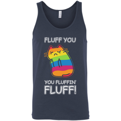 Rainbow Cat Fluff You You Fluffin' Fluff Cat-T-Shirt & Hoodie-Unisex Tank-Navy