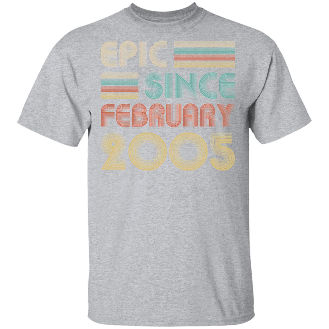 Epic Since February 2005 Vintage 16th Birthday Gifts-T-Shirt & Hoodie-Classic T-Shirt-Sport Grey